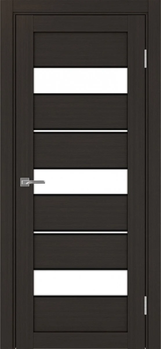 Дверь межкомнатная Турин 526АППmax.122 - венге, белое lacobel, алюм.чёрн.
