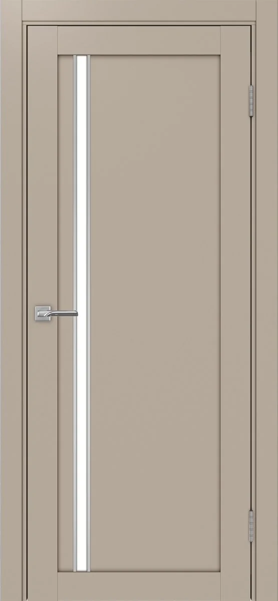 Дверь межкомнатная Турин 527АПС.121 - мокко, белое lacobel, алюм.хром