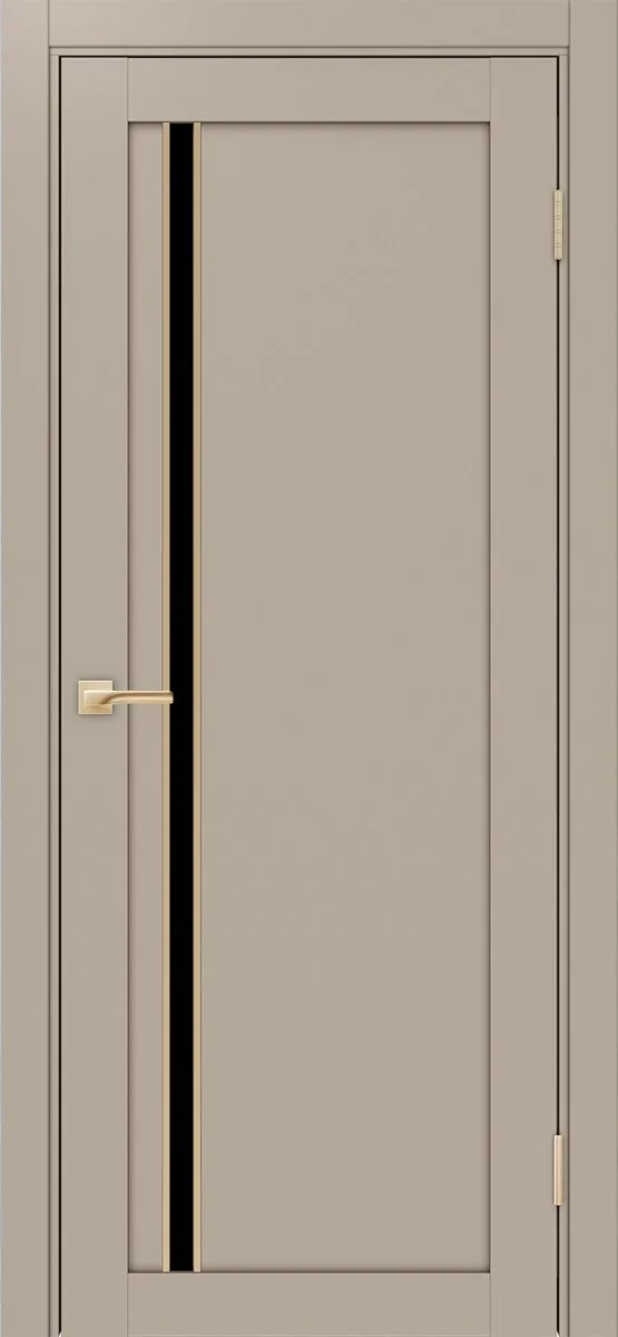 Дверь межкомнатная Турин 527АПС.121 - мокко, черное lacobel, алюм.золото
