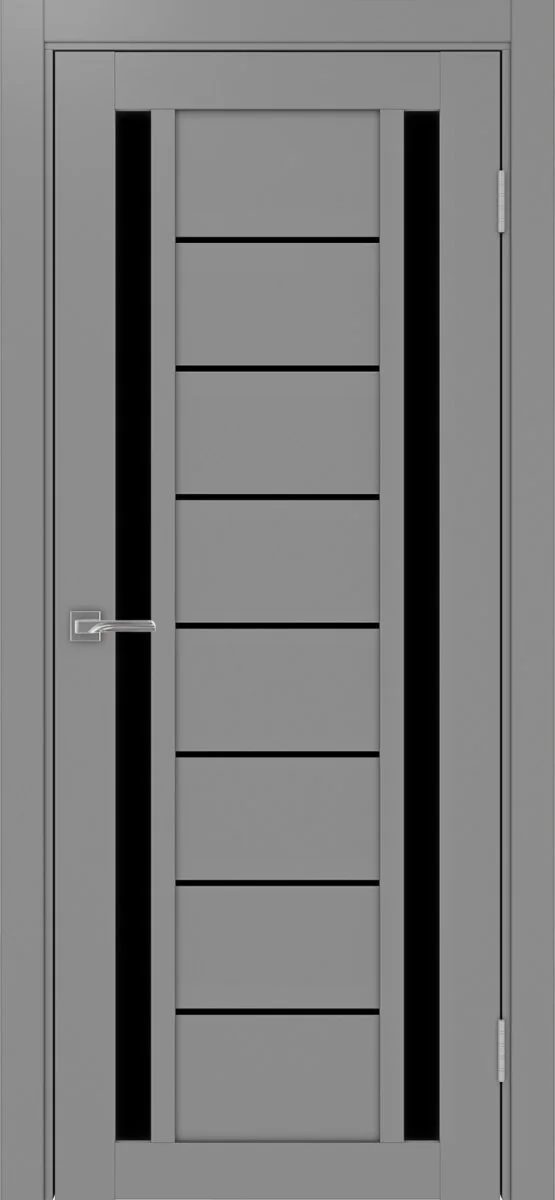 Дверь межкомнатная Турин 558.212 - серый, черное lacobel