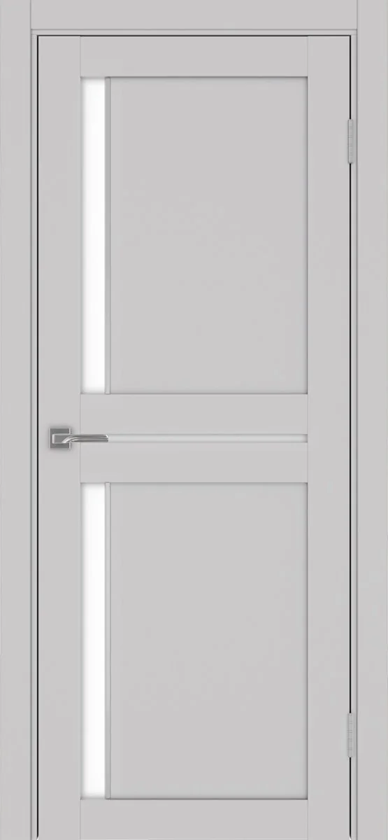 Дверь межкомнатная Турин 523АПП.221 - пепельный, белое lacobel, алюм.хром