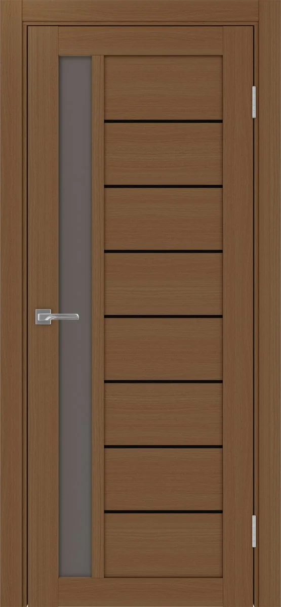 Дверь межкомнатная Турин 554АПП.21 - орех, бронза матовое, алюм.чёрн.