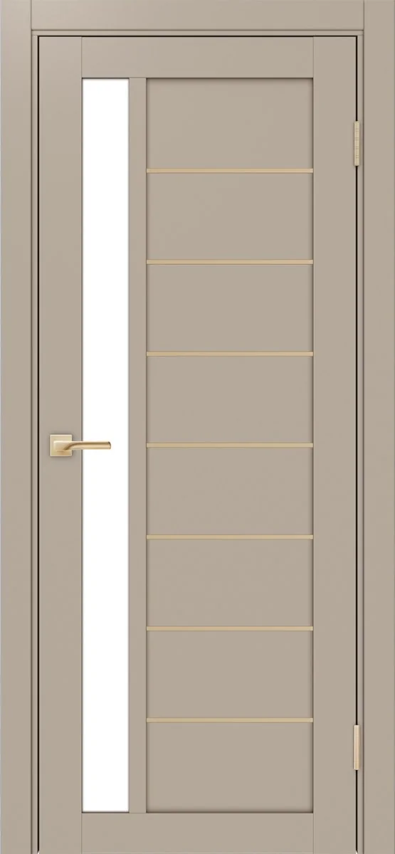 Дверь межкомнатная Турин 554АПП.21 - мокко, белое lacobel, алюм.золото