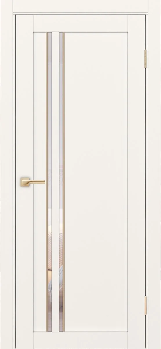 Дверь межкомнатная Турин 525АПС.121 - бежевый, прозрачное, алюм.золото