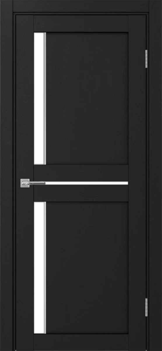 Дверь межкомнатная Турин 523АПП.221 - антрацит, белое lacobel, алюм.золото