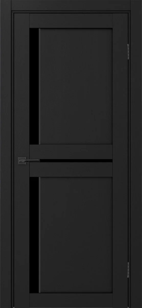 Дверь межкомнатная Турин 523АПП.221 - антрацит, черное lacobel, алюм.чёрн.