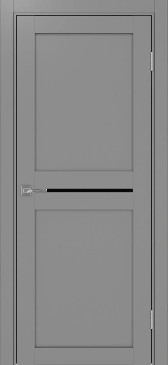 Дверь межкомнатная Турин 520.121 - серый, черное lacobel
