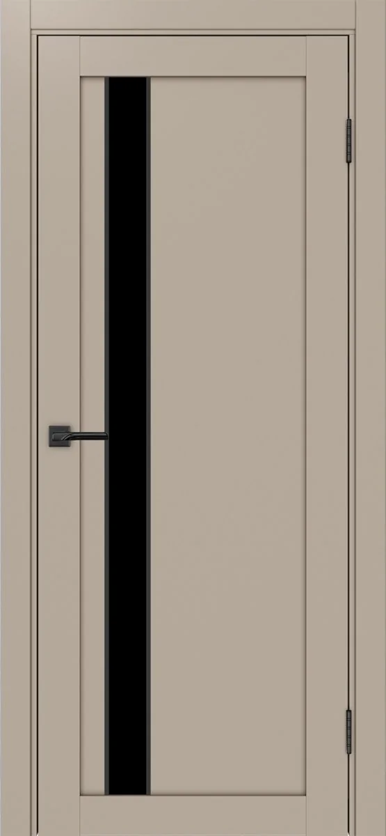 Дверь межкомнатная Турин 528AПП.121 - мокко, черное lacobel, алюм.чёрн.