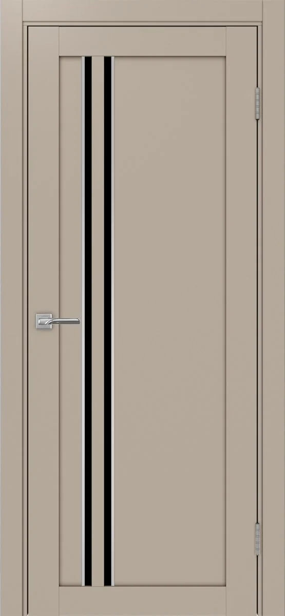 Дверь межкомнатная Турин 525АПС.121 - мокко, черное lacobel, алюм.хром