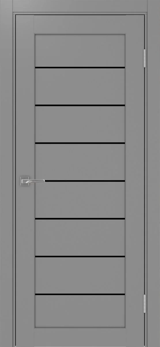 Дверь межкомнатная Парма 408.12 - серый, черное lacobel