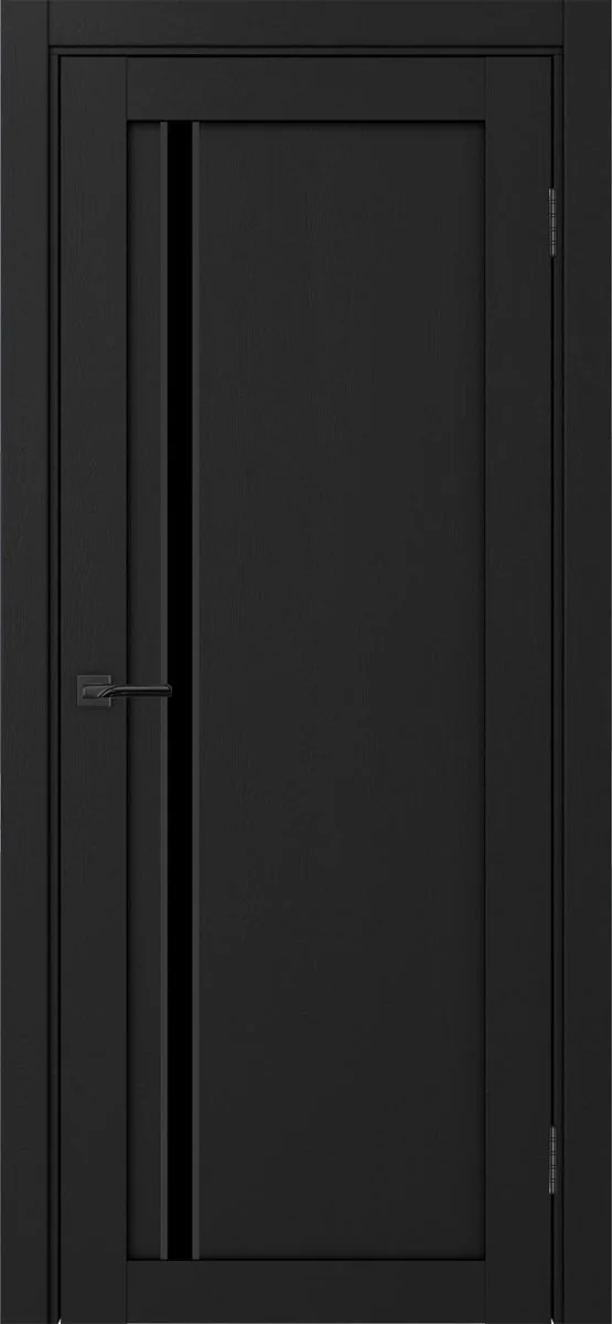 Дверь межкомнатная Турин 527АПС.121 - антрацит, черное lacobel, алюм.чёрн.