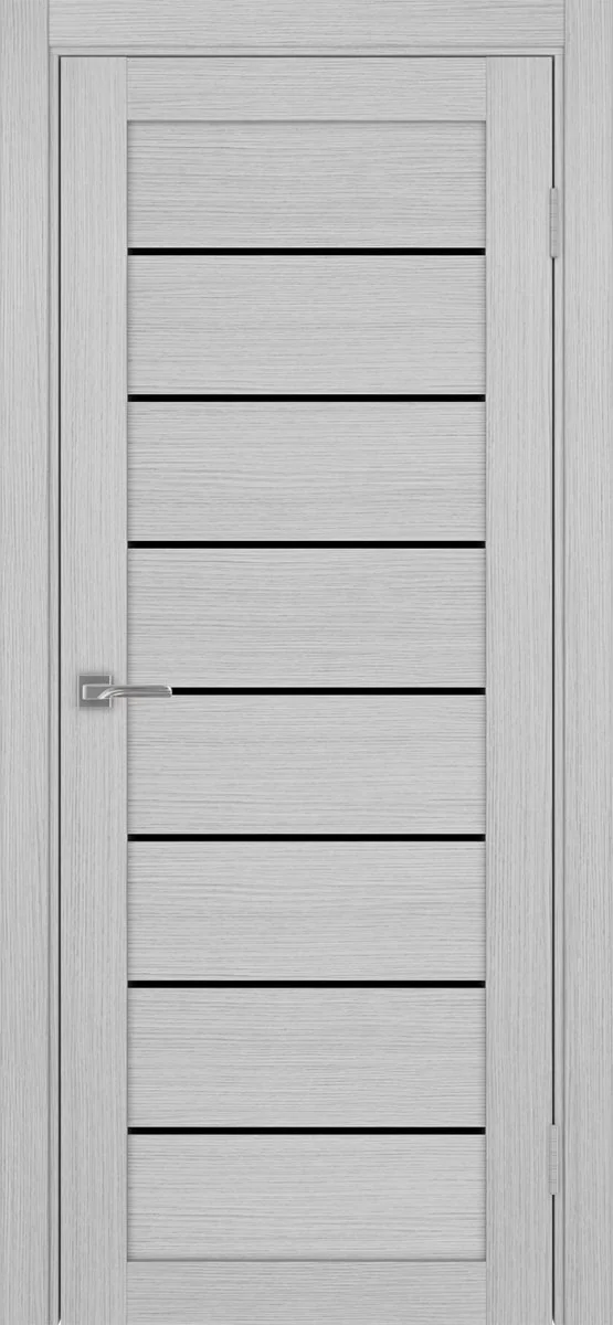 Дверь межкомнатная Турин 508.12 - дуб серый, черное lacobel