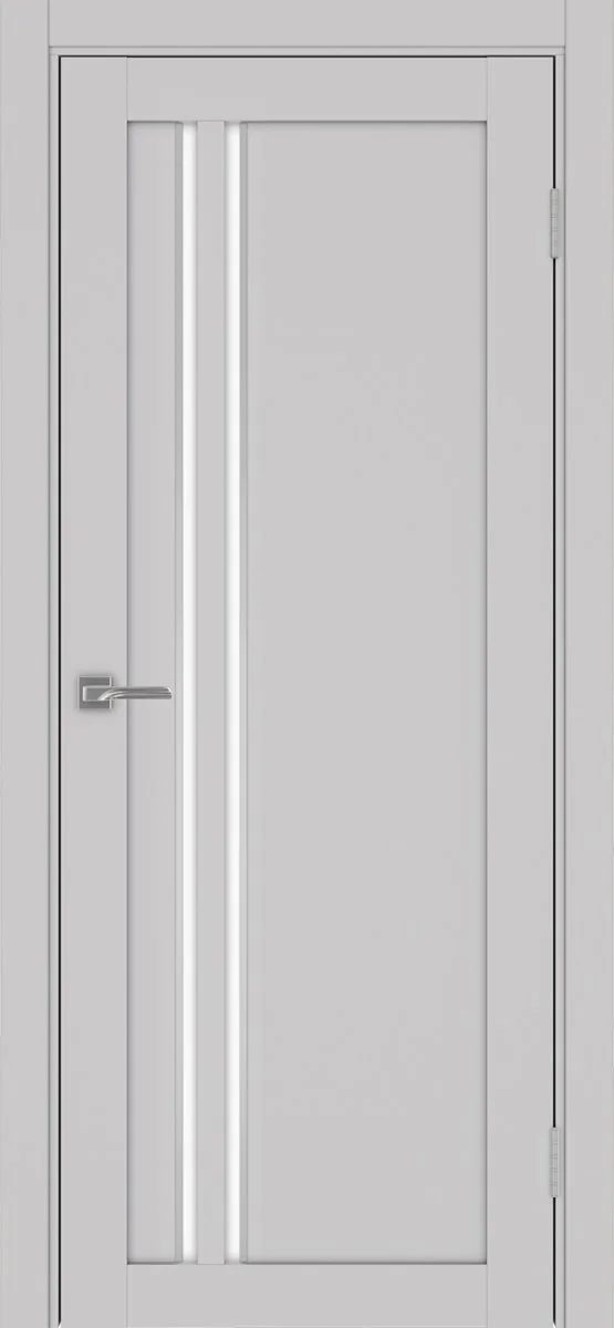 Дверь межкомнатная Турин 525АПС.121 - пепельный, белое lacobel, алюм.хром