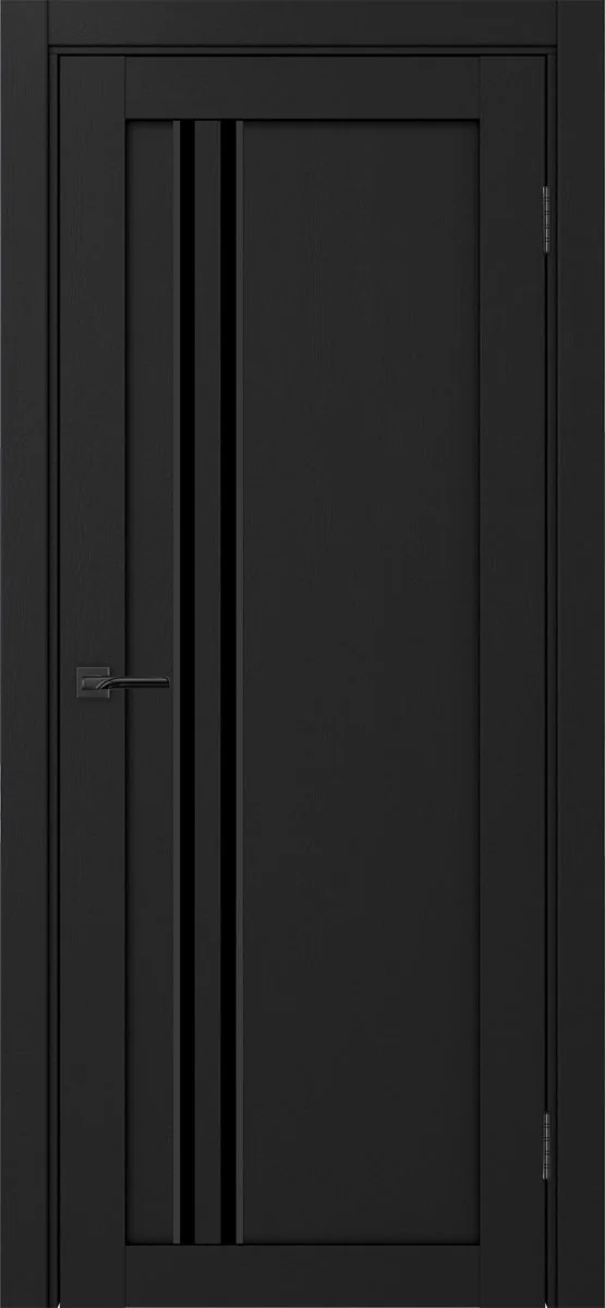 Дверь межкомнатная Турин 525АПС.121 - антрацит, черное lacobel, алюм.чёрн.