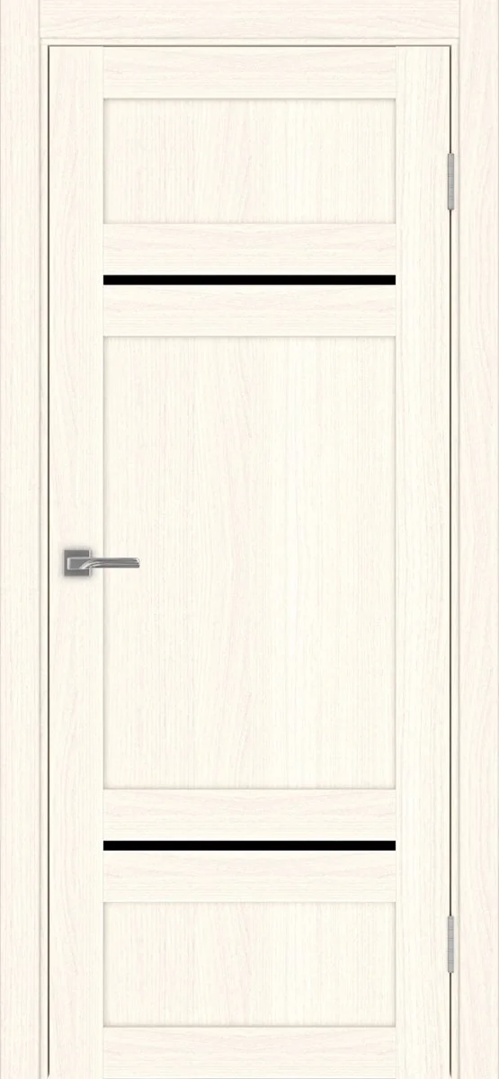 Дверь межкомнатная Турин 532.12121 - ясень светлый, черное lacobel