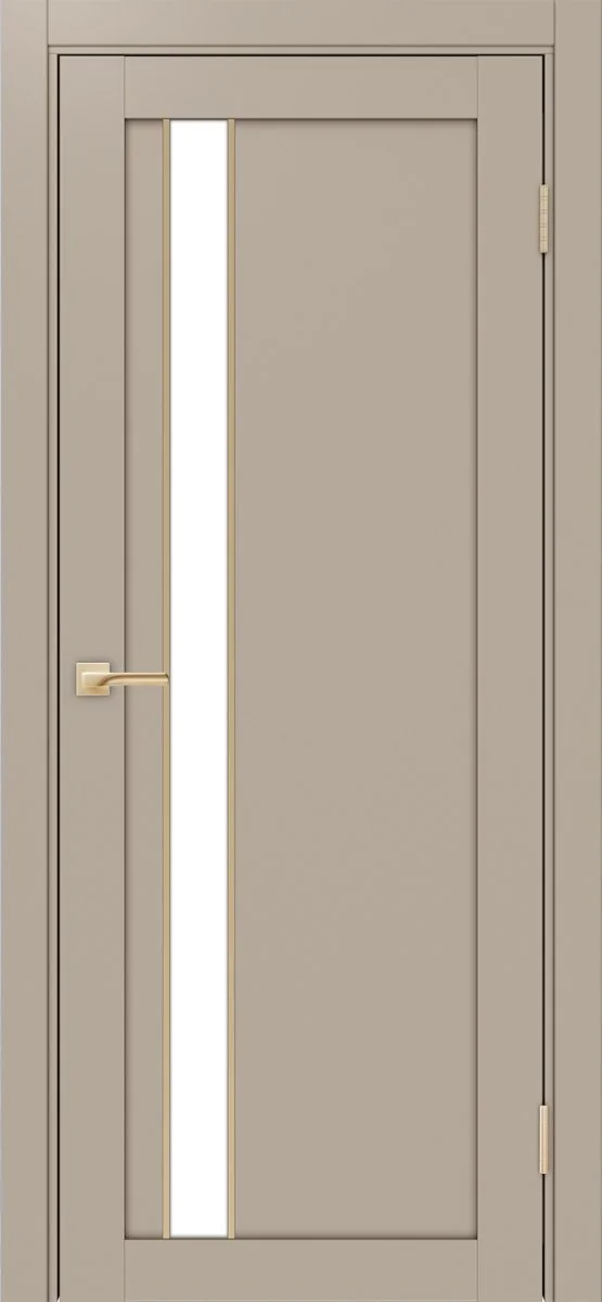 Дверь межкомнатная Турин 528AПП.121 - мокко, белое lacobel, алюм.золото