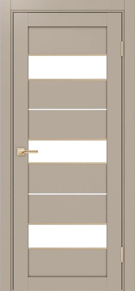 Дверь межкомнатная Турин 526АПС.122 - мокко, белое lacobel, алюм.золото