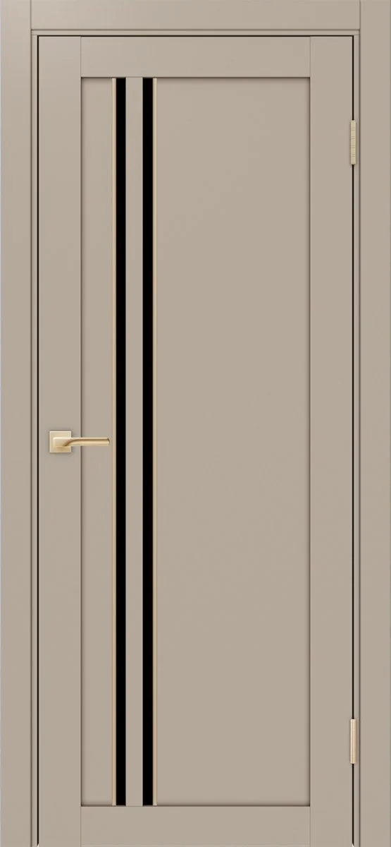 Дверь межкомнатная Турин 525АПС.121 - мокко, черное lacobel, алюм.золото