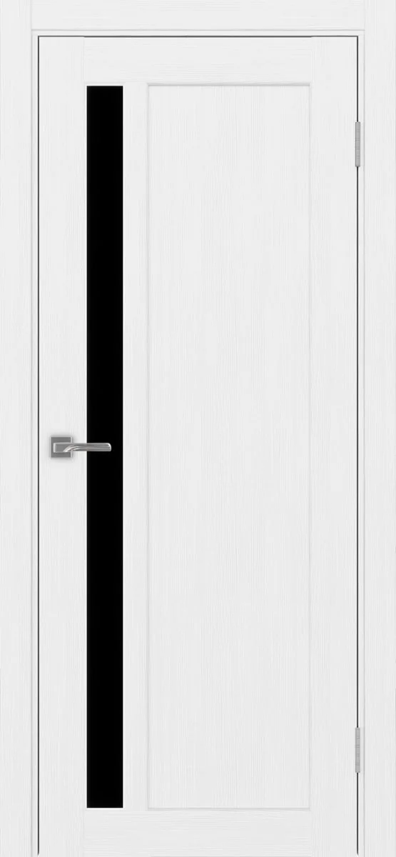 Дверь межкомнатная Парма 412.21 - белый лёд, черное lacobel