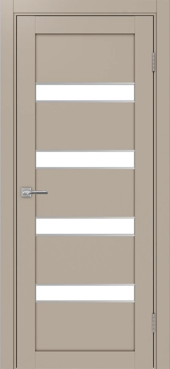 Дверь межкомнатная Турин 505AПC.12 - мокко, белое lacobel, алюм.хром