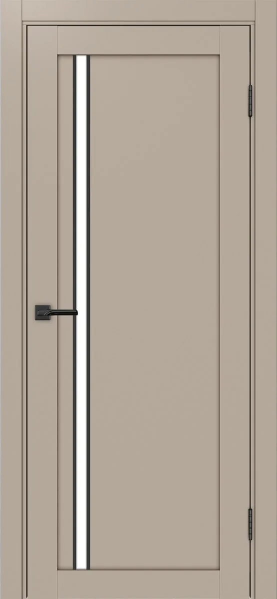 Дверь межкомнатная Турин 527АПС.121 - мокко, белое lacobel, алюм.чёрн.