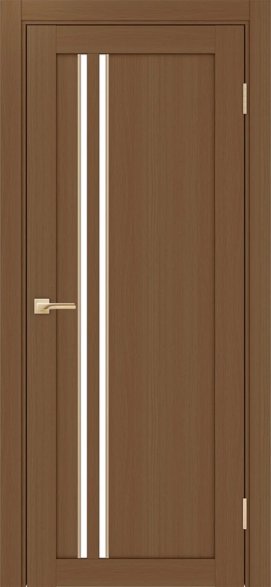 Дверь межкомнатная Турин 525АПС.121 - орех, белое lacobel, алюм.золото