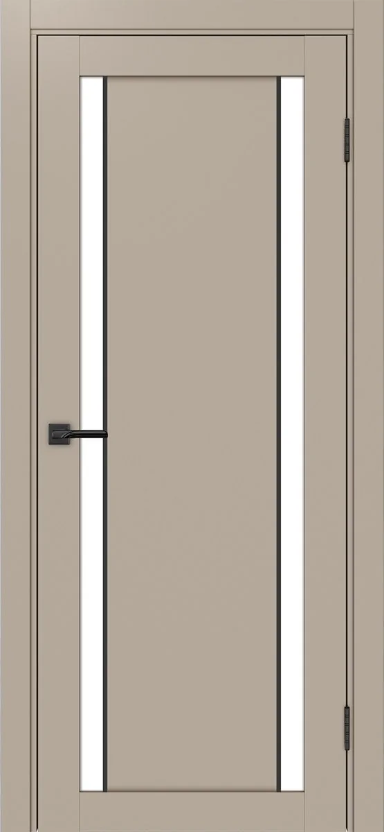 Дверь межкомнатная Турин 522AПП.212 - мокко, белое lacobel, алюм.чёрн.