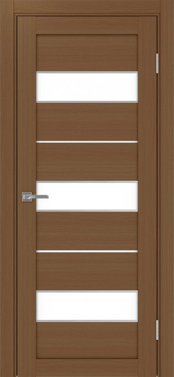 Дверь межкомнатная Турин 526АПП.122 - орех, белое lacobel, алюм.хром