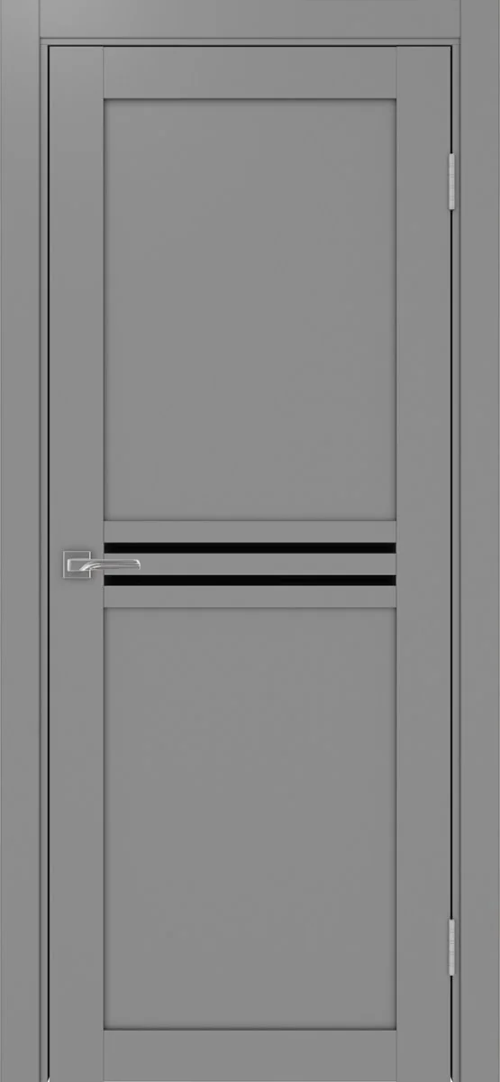 Дверь межкомнатная Турин 552.12 - серый, черное lacobel