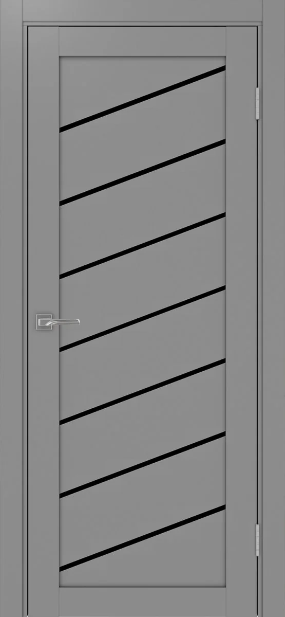 Дверь межкомнатная Турин 508У.112 - серый, черное lacobel
