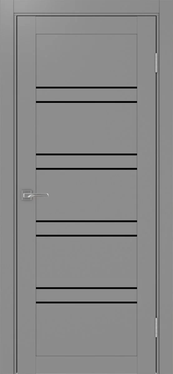 Дверь межкомнатная Турин 560.12 - серый, черное lacobel