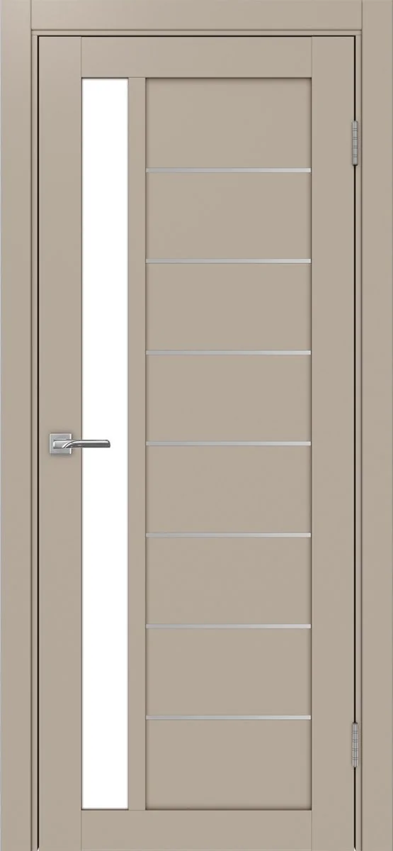 Дверь межкомнатная Турин 554АПП.21 - мокко, белое lacobel, алюм.хром