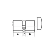 Цилиндровый механизм MaxPro7002Knob52mm(21+10+21) GR графит 7key с вертушкой, фото 2