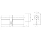 Цилиндровый механизм (AZ202/70) AZ2002Knob70 (30+10+30) CP хром, фото 2