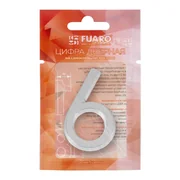 Цифра "6" самоклеящаяся ABS (50х37) (FUARO) CP хром, фото 2