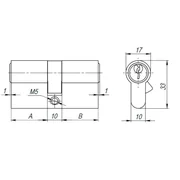Цилиндровый механизм (AX100/80) AX1000Key80 (35+10+35) CP хром, фото 2