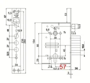 Корпус врезного замка с защёлкой ЗВ4-3/85К /79059/, фото 2