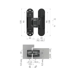 Петля скрытой установки U3D3300.TG BL черный