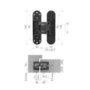 Петля скрытой установки U3D3300.TG SC мат. хром, фото 4