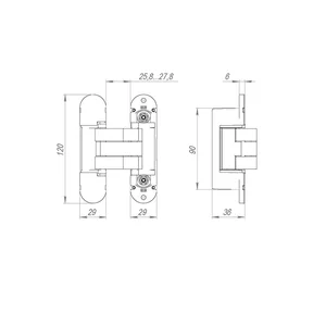 Петля скрытой установки U3D8000.VPG BL черный TECH