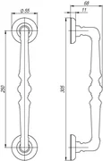 Ручка-скоба PULL.SM250.PALAZZO MAB-6 (PALAZZO PULL SM) темная бронза, фото 2