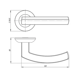 Ручка раздельная R.JR54.SIGMA (SIGMA JR) SN/CP-3 матовый никель/хром 105мм