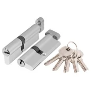 Цилиндровый механизм (AX202/80) AX2002Knob80 (30+10+40) CP хром с вертушкой, фото 1