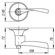 Ручка защелка DK610 AB-ET (6010 AB-E) (кл./фик.) бронза, фото 2