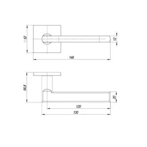 Ручка раздельная K.ARC.Q52.PLUTON BL-24 черный