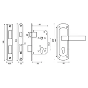 Корпус замка с ручкой LOCKSET25.ORION.5558-1 (KIT P25 5558 ORION) AB бронза, фото 2