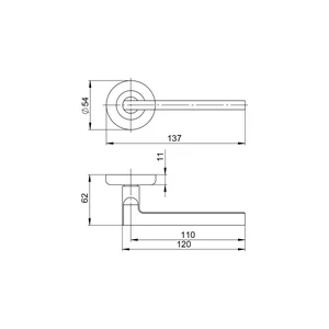 Ручка раздельная R.JR54.IND POLUS BL-24 черный (AL руч.)