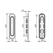 Защелка с ручками для раздвижных дверей SH.SL152.KIT011-BK (Soft LINE SL-011) BL-24 черный, фото 2