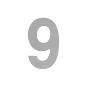 Цифра "9" самоклеящаяся SS304 (50х30) (FUARO) SSC сатинированный хром, фото 1