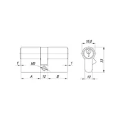 Цилиндровый механизм (AX100/70) AX1000Key70 (30+10+30)/HD AB бронза 4Key, фото 2